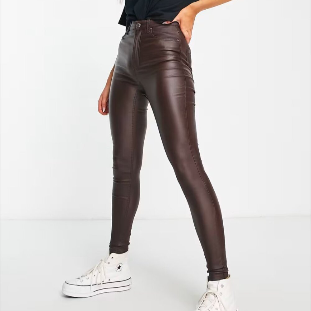 ASOS Stradivarius Faux Leather High-Waist Pants
